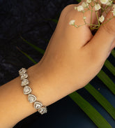White Finish CZ Bracelet In 925 Sterling  Silver